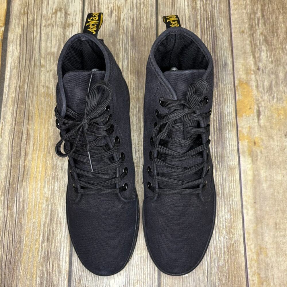 Dr. Martens Shoreditch Goth Minimalist Black Canvas High Top Sneakers Women Sz 8 - Picture 6 of 8